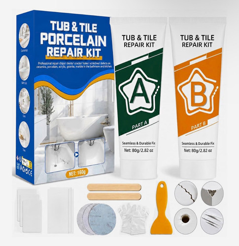 Tub tile porcelain repair - tile,