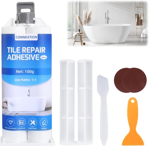 Ceramic tile repair - tile, white