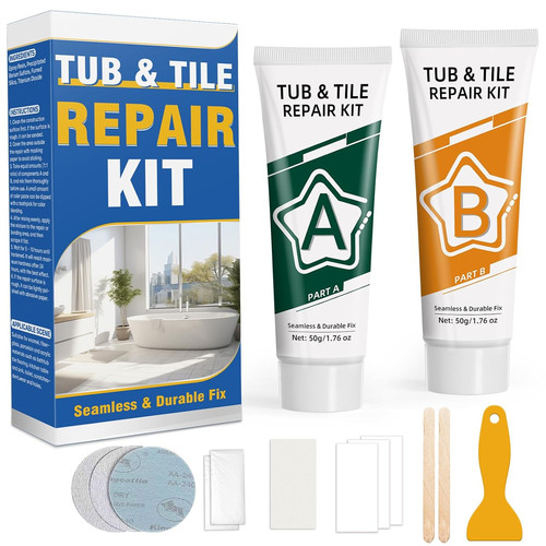 Tile bath repair kit white - tile,