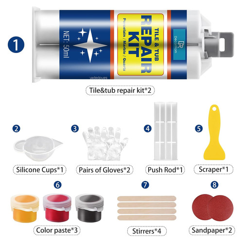 Tile repair kit fast - tile, fast-dry